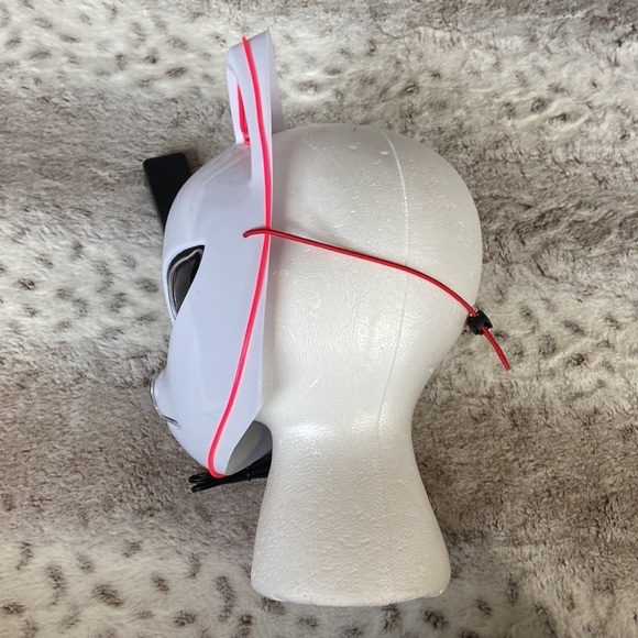 NWT! Demon Slayer Anime white fox mask LED light up Halloween costume horror - Picture 5 of 11